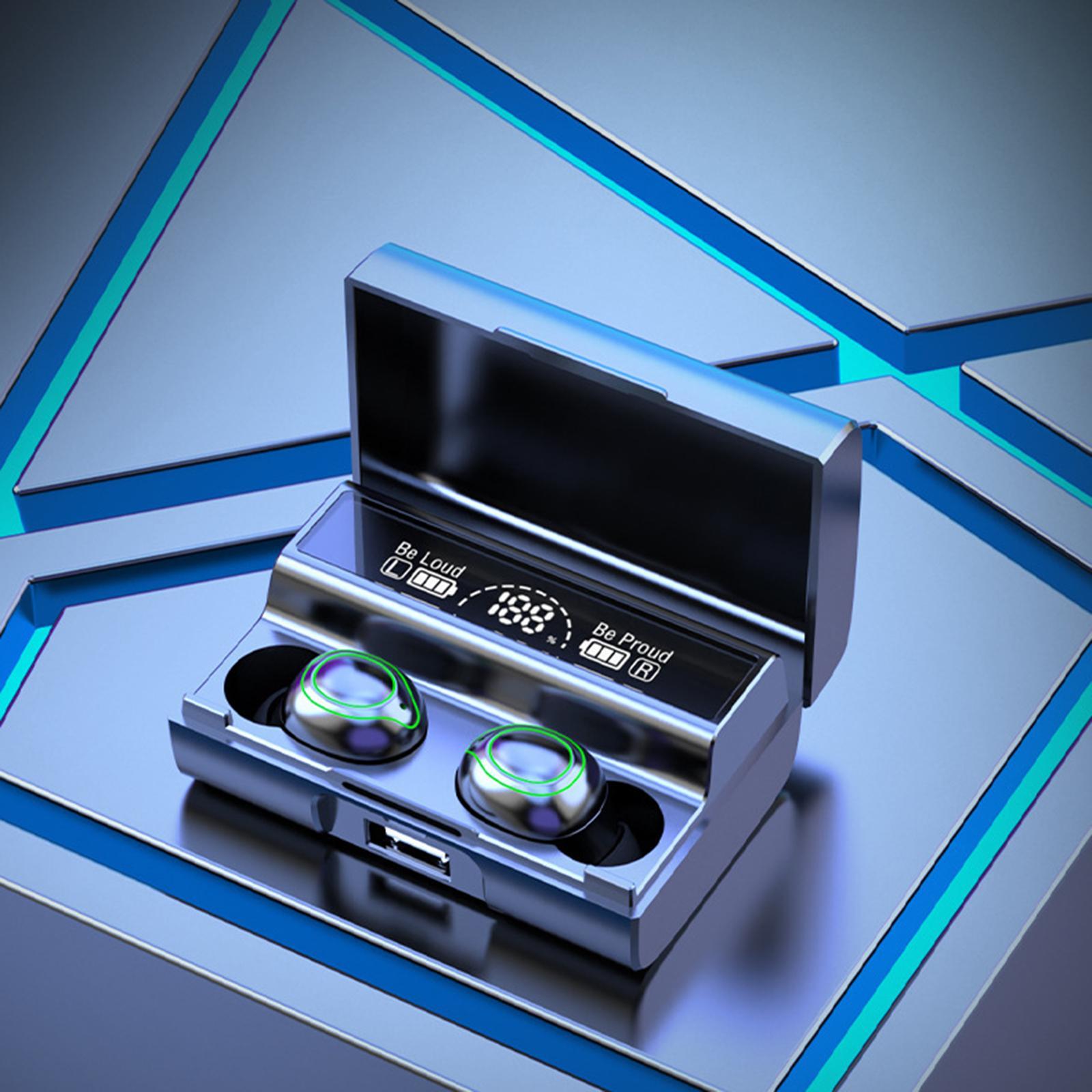 Bluetooth 5.0 In-Ear Earbuds LED Display Earplugs Headsets for Sports Gym PC