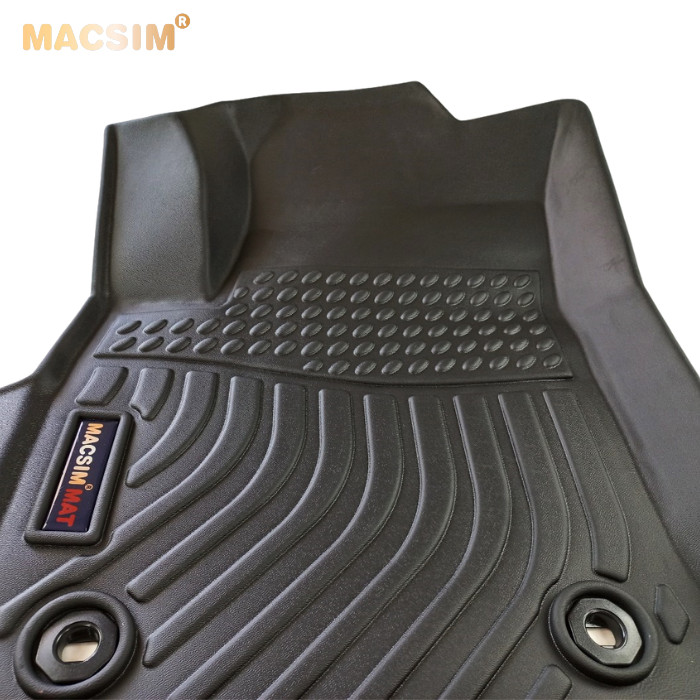 Thảm lót sàn xe ô tô Toyota Fortuner 2017- nay  Nhãn hiệu Macsim chất liệu nhựa TPE cao cấp màu đen