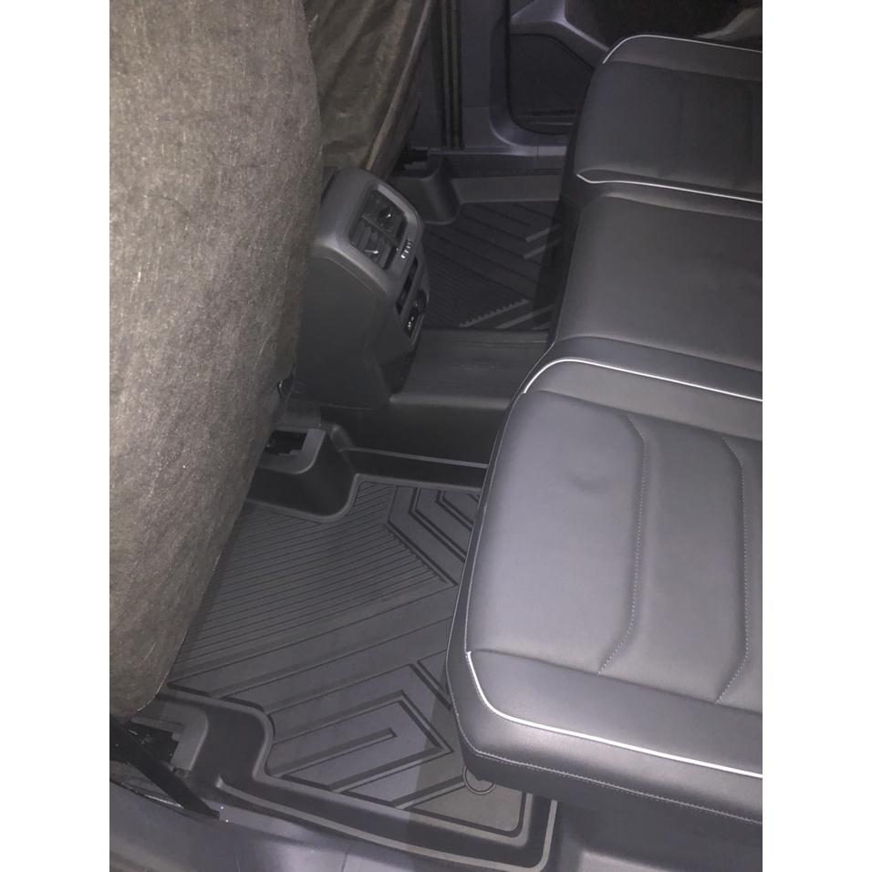 Thảm lót sàn xe ô tô VOLKSWAGEN TIGUAN L 2018- đến nay Nhãn hiệu Macsim 3W chất liệu nhựa TPE đúc khuôn cao cấp-màu đen