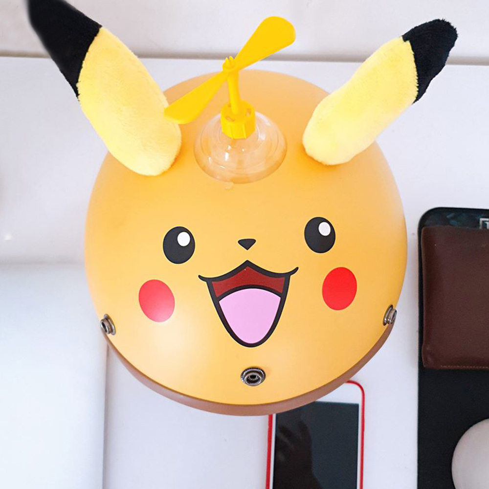 Nón Bảo Hiểm Phượt SRT 3/4 Pikachu tặng chong chong gắn nón màu ngẫu nhiên + Kèm lưỡi chai chống nắng, chống chói tự tháo lắp siêu tiện lợi