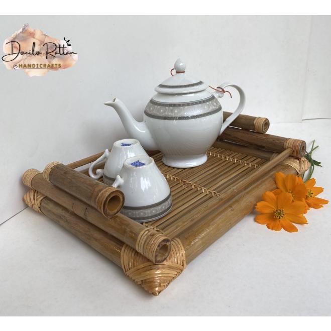 Khay tre đựng ấm chén trà- Khay đựng trà