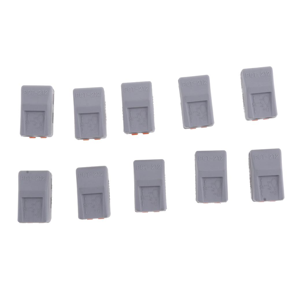 5x10Pcs Spring Lever-Nuts Terminal Block Electric Cable Wire Connectors 2 Way