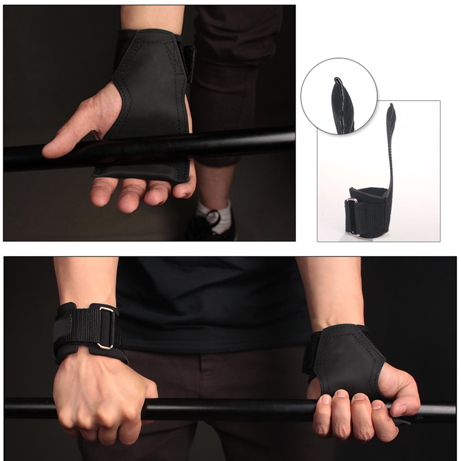 Weight Lifting Wrist Hooks Straps Palm Protection for Bodybuilding Pull up