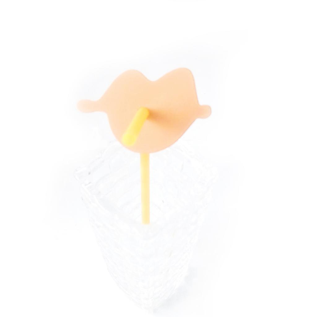 Hình ảnh 10 Novelty Orange Lips Straws Plastic Sipping Straws Party Tableware