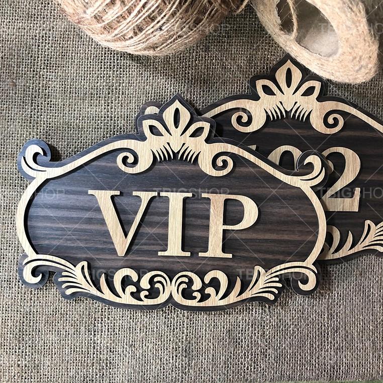 Bảng phòng VIP, số phòng gỗ dán tường bằng keo 2 mặt