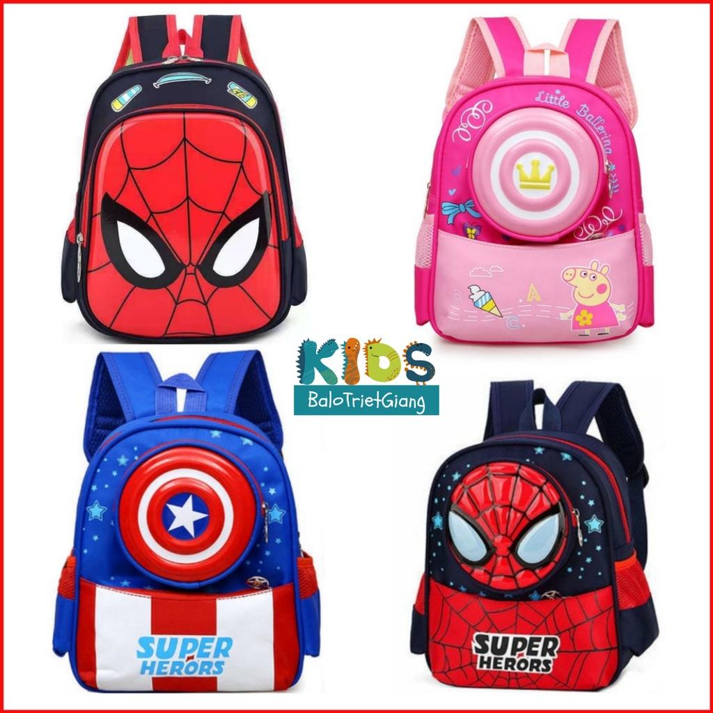 Balo cho bé trai, bé gái, balo siêu nhân, người nhện, caption, peppa cho bé từ 1-4 tuổi đi học,đi chơi- DUVN03