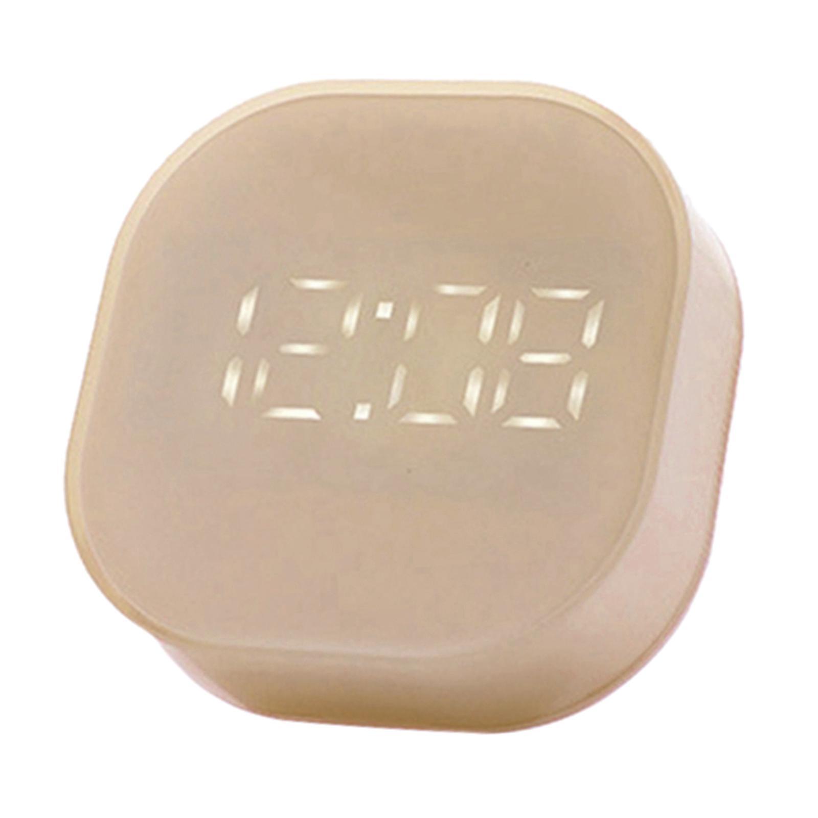 Small Square Bedside   Clock ic with Snooze  Pink