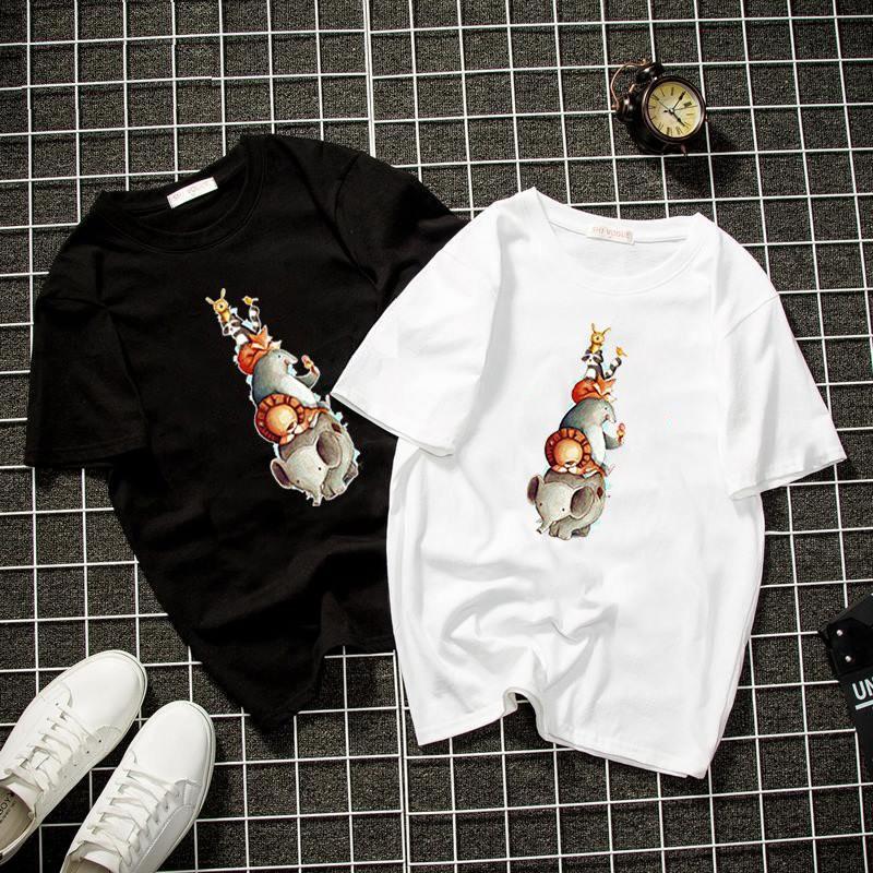 Áo phông nam nữ họa tiết hoạt hình dễ thương form rộng vải dày mịn 2020T2867