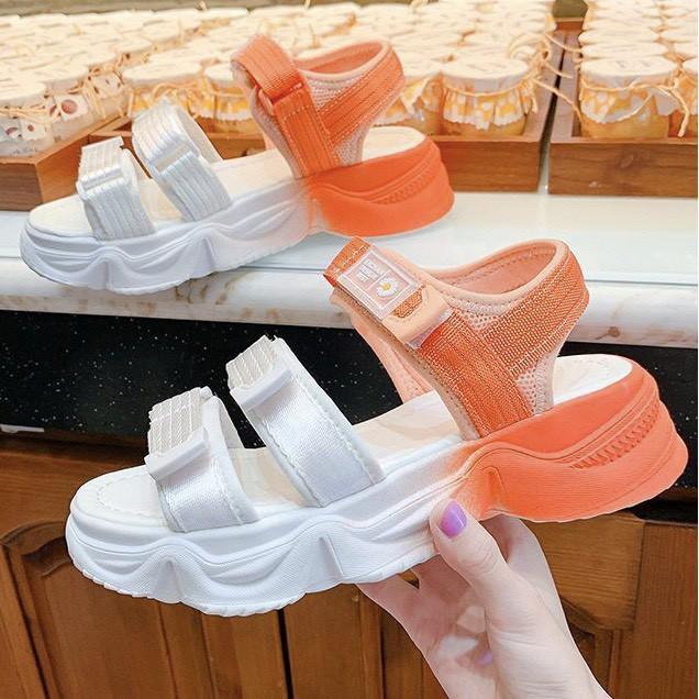 GIÀY SANDAL NỮ MWC - SANDAL HAI QUAI NGANG - GIÀY SANDAL ĐẾ CAO HAI MÀU NĂNG ĐỘNG - NUSD- 2769