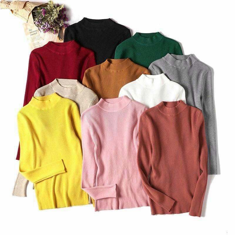 Áo Len Cổ 3 Phân chất len tăm mềm mịn Free size Ôm Sát Người 344