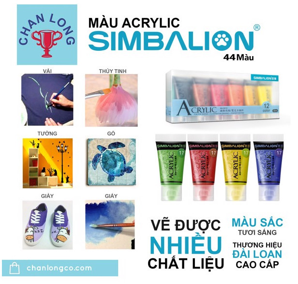 MÀU ACRYLIC SIMBALION NHŨ -DẠ QUANG PHÁT SÁNG 30ML