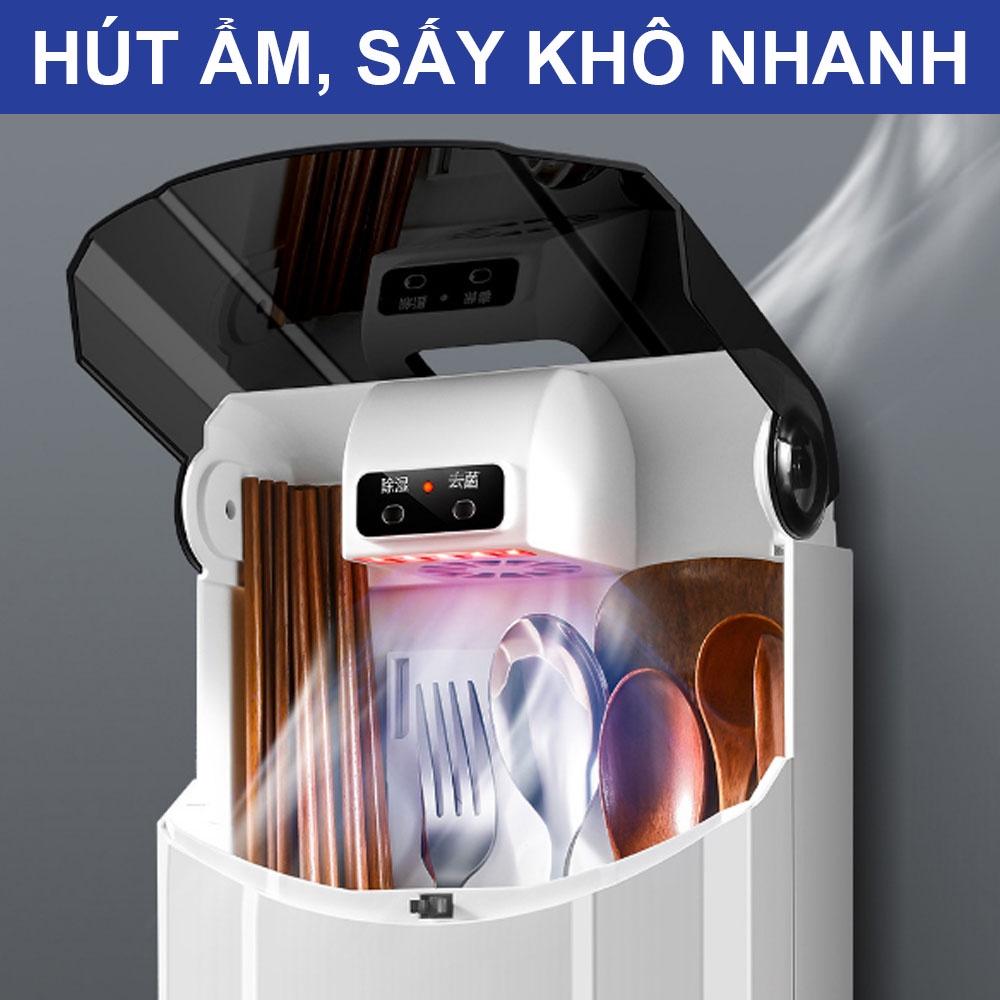 Máy khử khuẩn sấy khô đũa thìa bằng tia UV cao cấp, Máy sấy đũa thìa treo tường đa năng tiện lợi tránh ẩm mốc