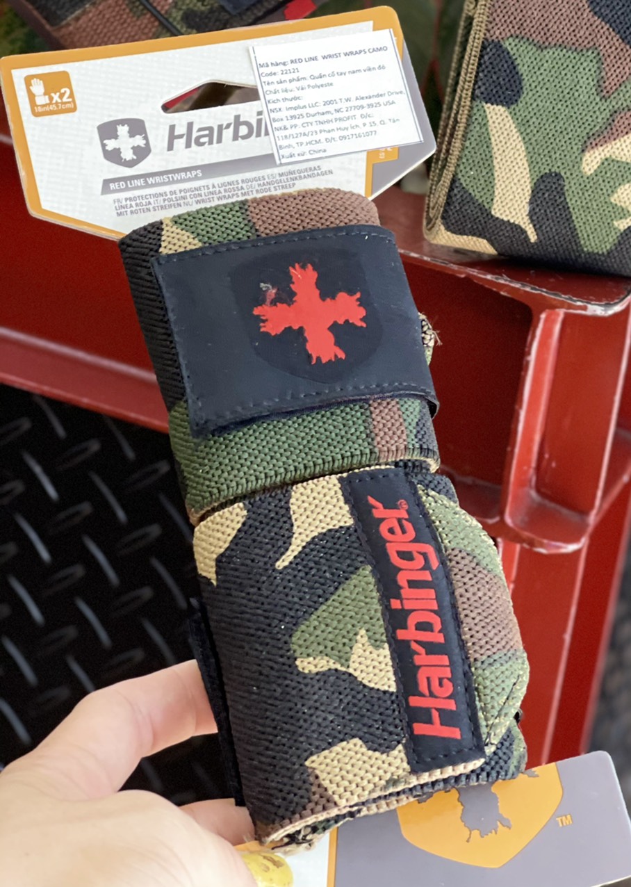 Dây Quấn Cổ Tay Tập Gym Harbinger Redline Wristwraps Camo