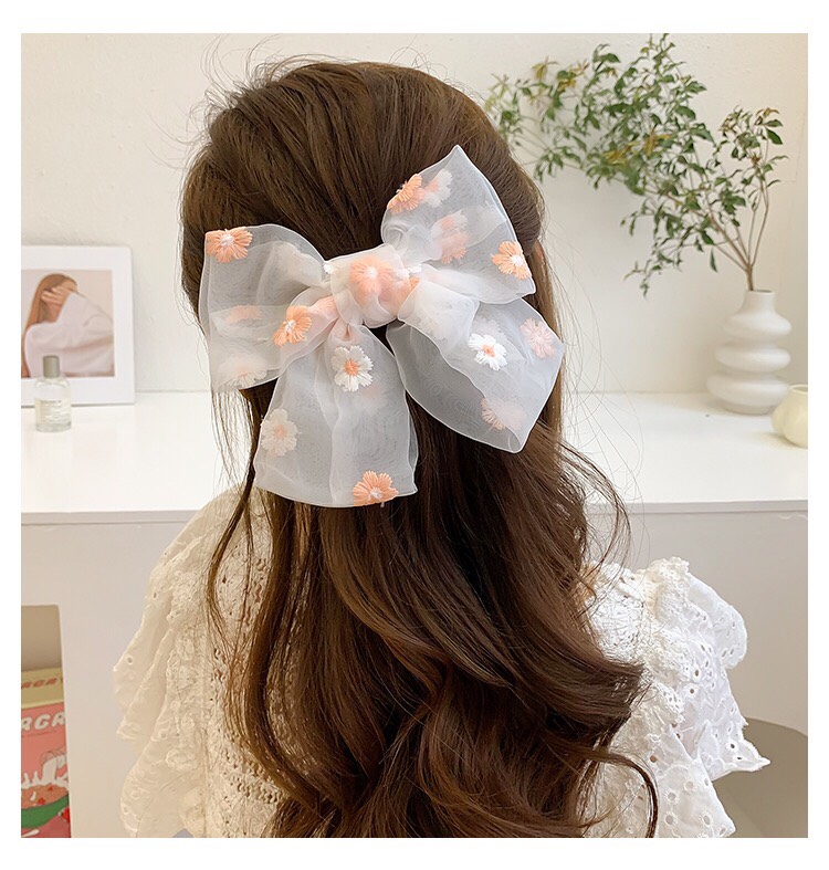 dây cột tóc scrunchies - kẹp tóc nơ hoa