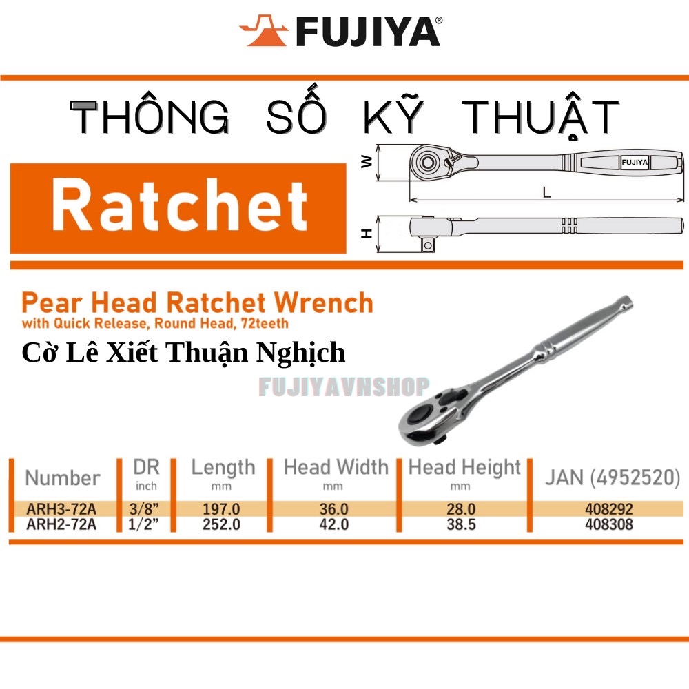 Cờ lê xiết thuận nghịch Fujiya ARH-72A