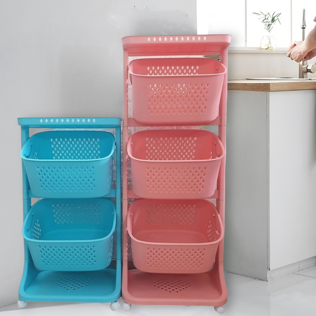Kệ Nhựa Để Đồ Đa Năng 2/ 3 Tầng Có Bánh Xe