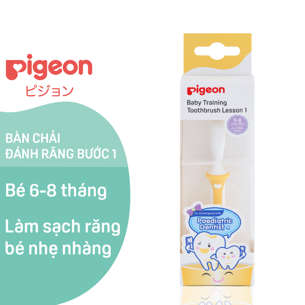 Bàn Chải Đánh Răng Cho Bé Pigeon Bước 1 Vàng