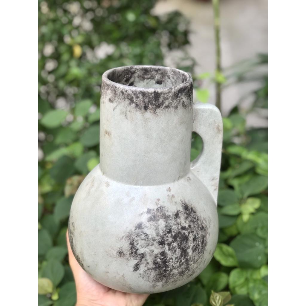 BÌNH HOA GỐM SỨ XUẤT KHẨU XÁM TRANG TRÍ DECOR BÌNH CẤM HOA