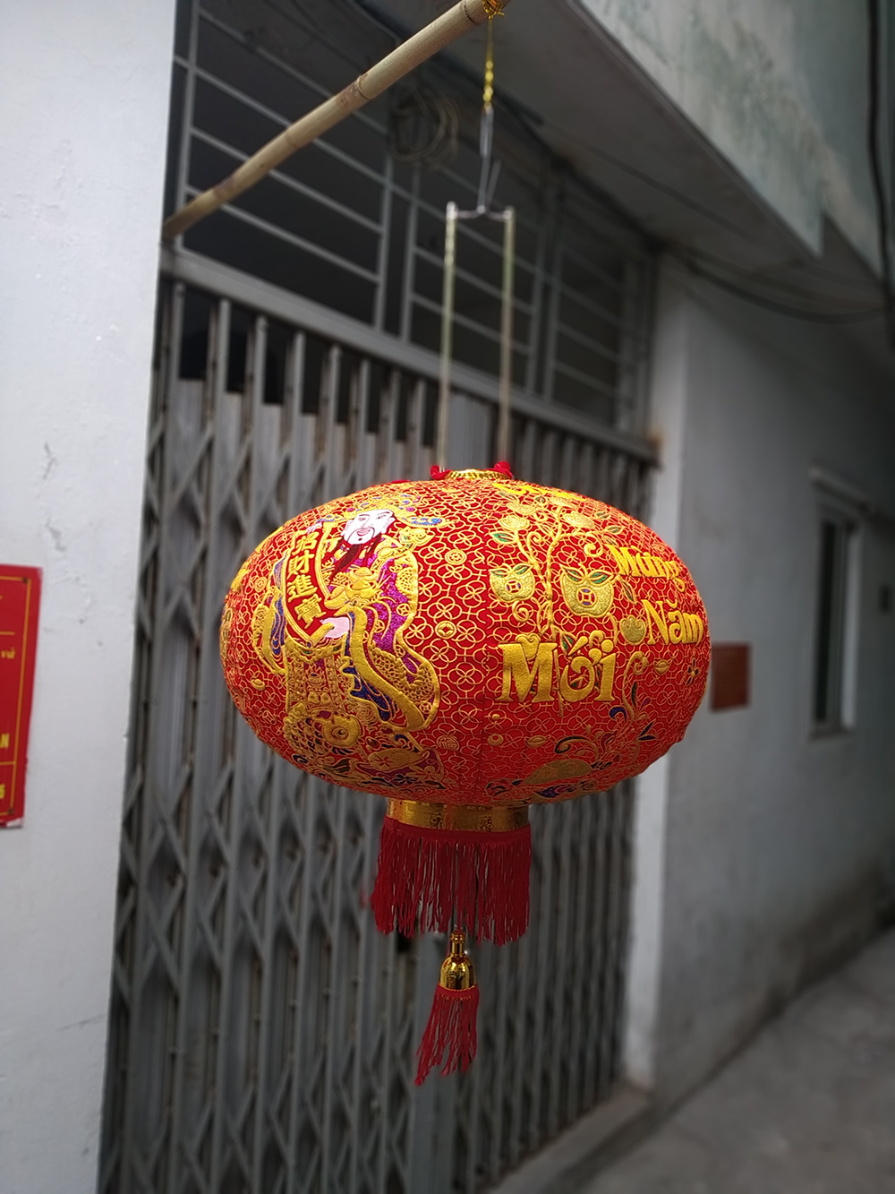 Đèn lồng trang trí Tết cao cấp in nổi cao 80cm đường kính 60cm