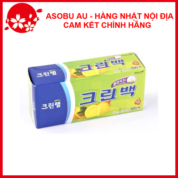 Hộp 100 Túi đựng thực phẩm size vừa 17cmx25cm tự phân hủy - Nhập khẩu Hàn Quốc