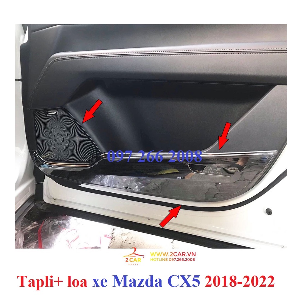 Ốp Tapli, màng loa cánh cửa xe Mazda CX5, CX-5 2018- 2022 Ốp chống xước cánh cửa, Hàng TiTan Cao Cấp