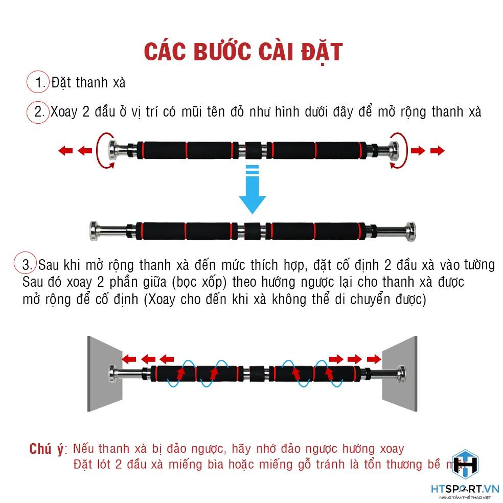 Xà Đơn, Thanh Xà Đơn Treo Tường Gắn Cửa Tập Gym, Tùy Chỉnh Độ Dài 60 - 150cm