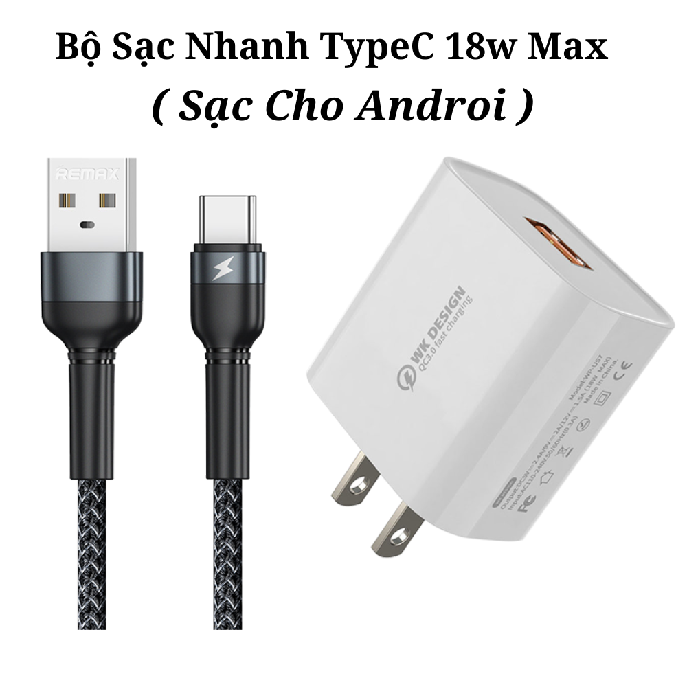 Bộ Củ Cáp Sạc Chính Hãng Remax 124i Hỗ Trợ Sạc Nhanh 18w Max Cho 13Pro Max Trở Xuống- Hàng Chính Hãng Remax