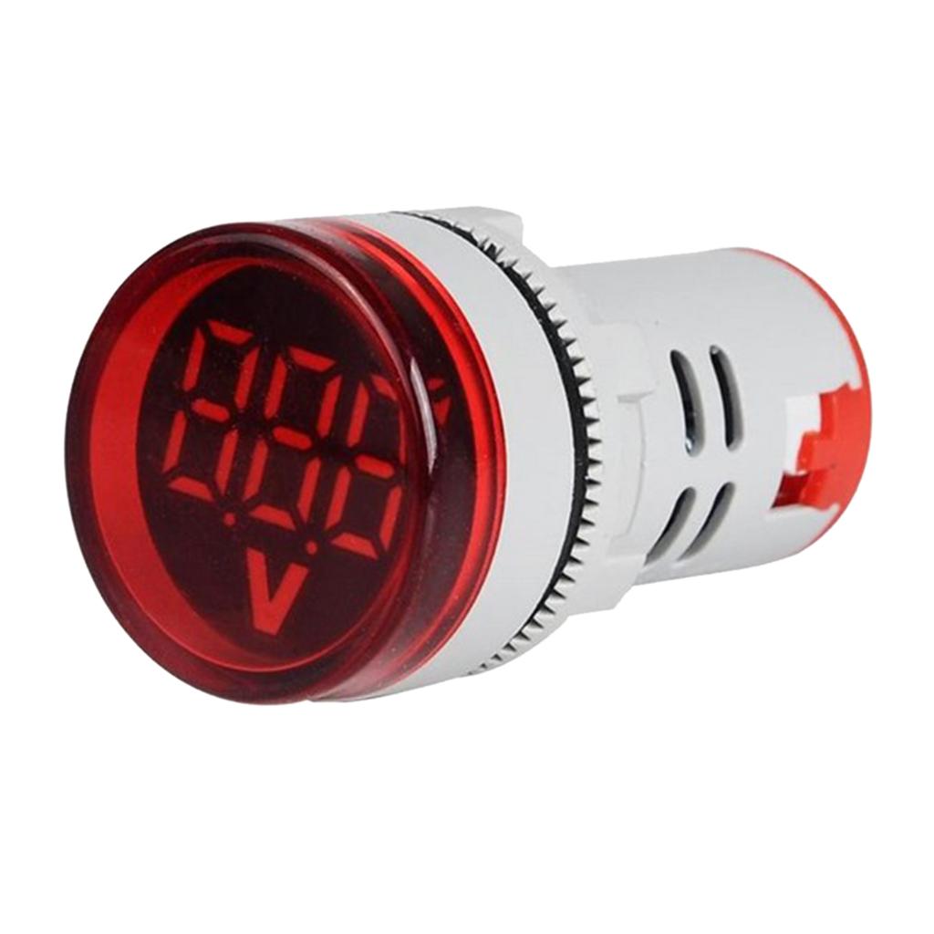 Lots 2 Plastic DIY Mini Voltmeter Round Voltage Meter LED Indicator Light Red