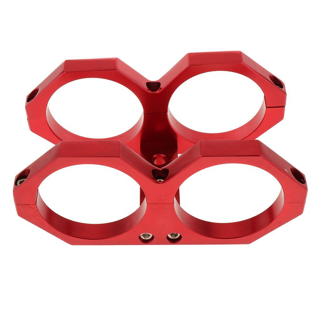 Dual Fuel Pump Filter Clamp Kit for Universal Car Type with 60mm Dia Red