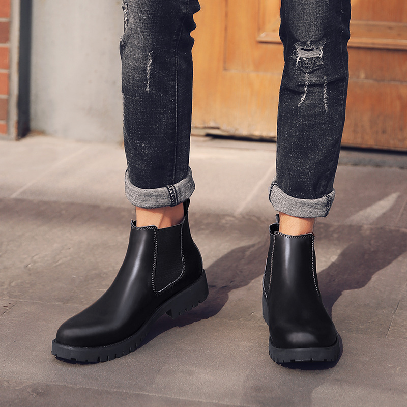 Giày chelsea boots da thật, giày bốt cổ cao big size cỡ lớn cho nam chân to. Large size men’s leather boots, chelsea boots for big feet - BT187