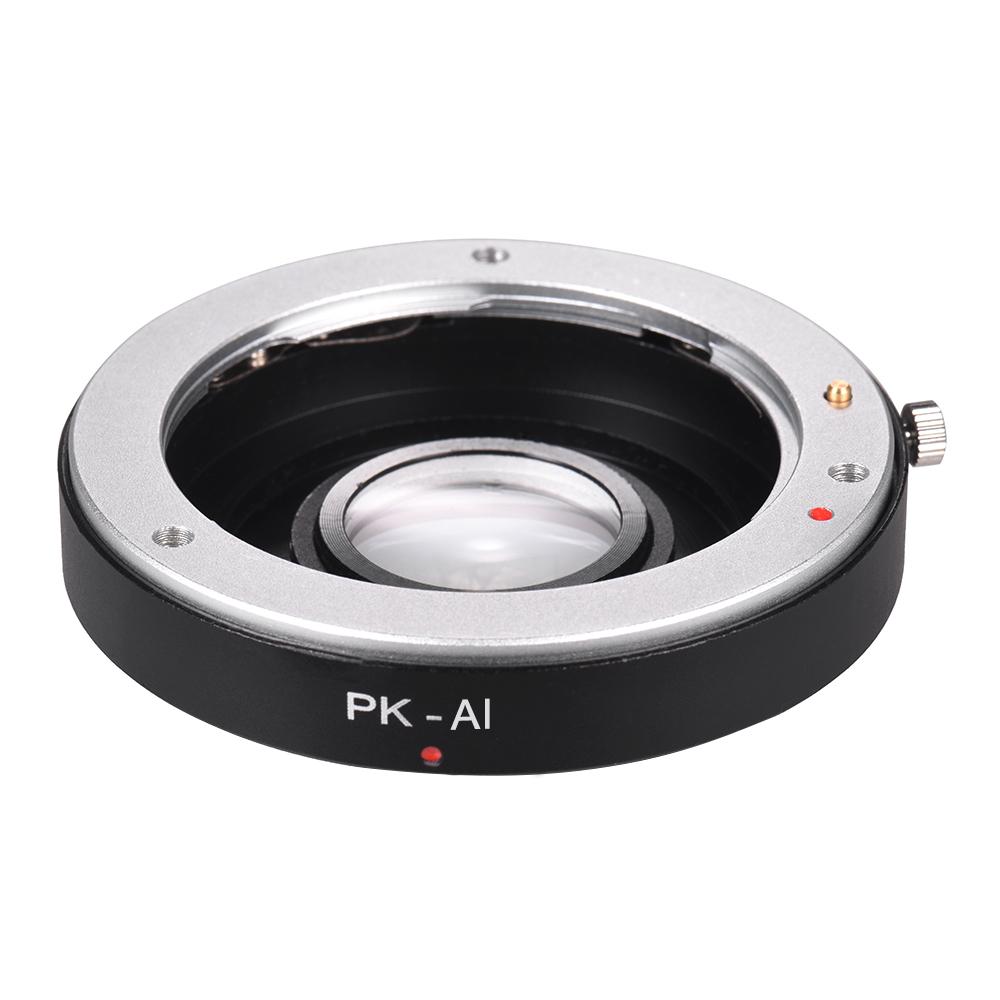 PK-AI Lens Mount Adapter Ring with Optical Glass for Pentax K Mount Lens to Fit for Nikon AI F Mount Camera Body Focus