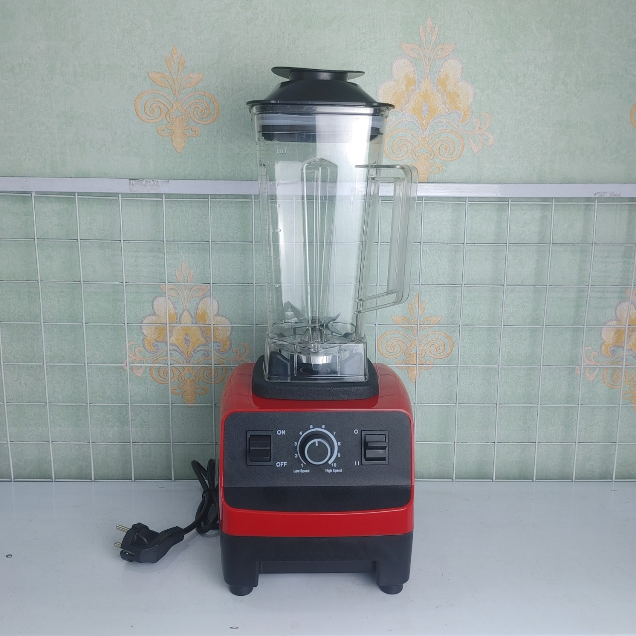 Máy xay sinh tố công nghiệp công suất 1500W, cối xay 2 lít, dao 6 lưỡi