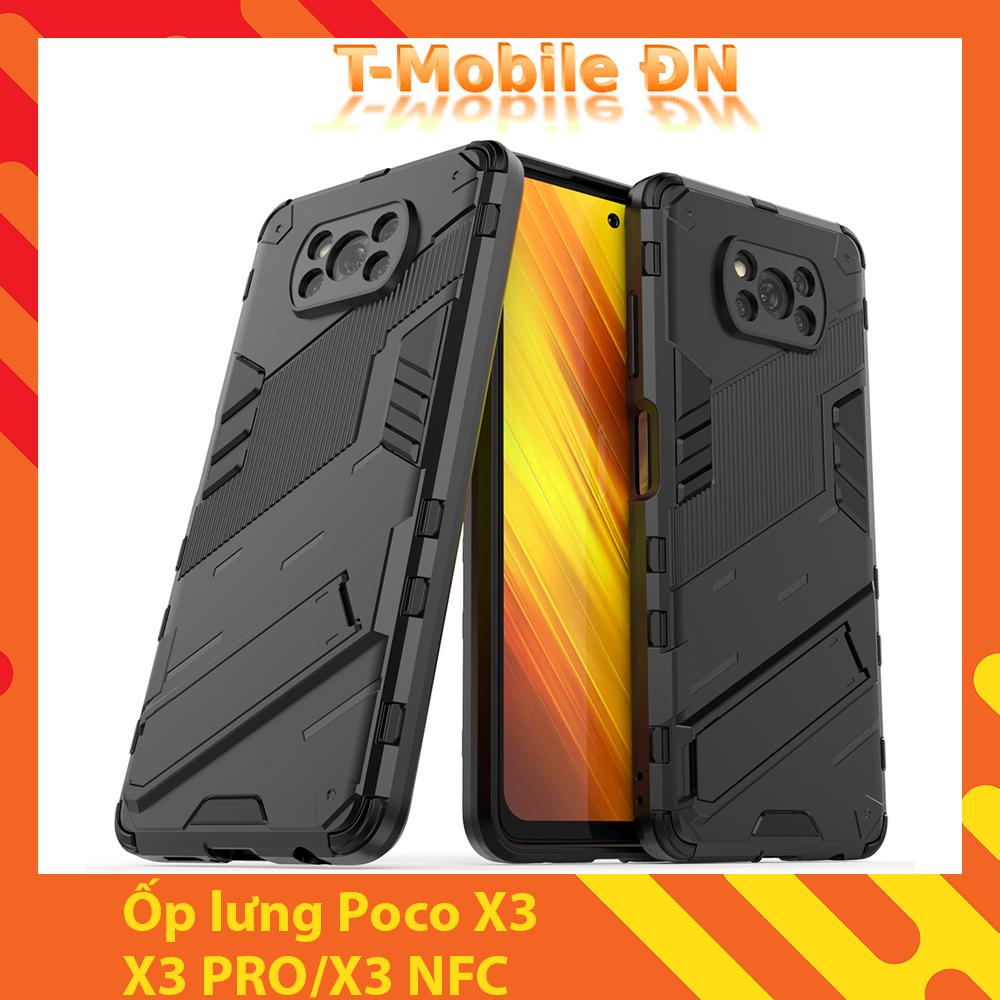 Ốp lưng cho Xiaomi Poco X3 Pro X3 NFC chống sốc Iron Man PUNK cao cấp kèm giá đỡ