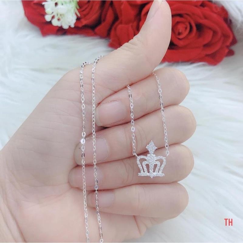 Dây chuyền vương miện nữ hoàng ️Siêu Hot ️giá rẻ, Bạc Ta- Bạc Npj