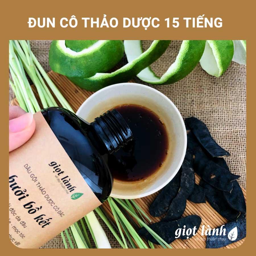 Dầu gội đầu bồ kết cô đặc, bưởi xanh, thảo dược Kích thích mọc tóc, giảm rụng tóc, giảm gàu ngứa Giọt Lành 500ml