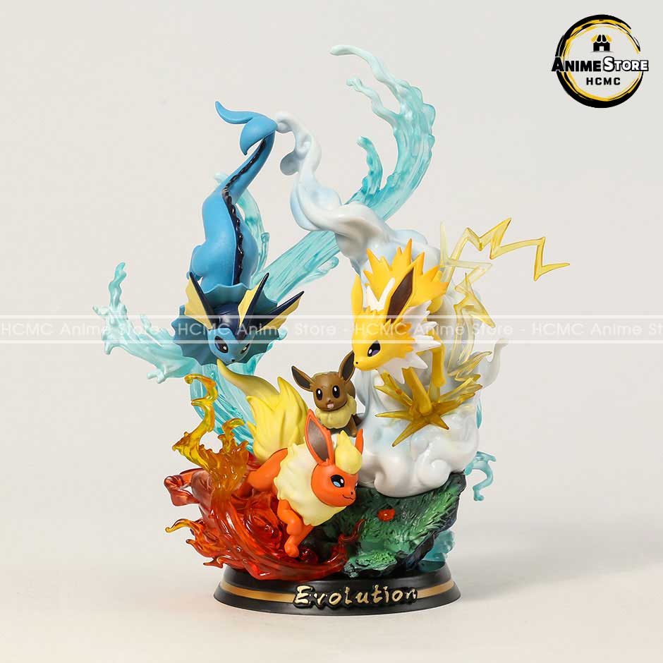 Mô hình Pokemon tiến hóa Eevee - Vaporeon - Jolteon - Flareon có đèn LED