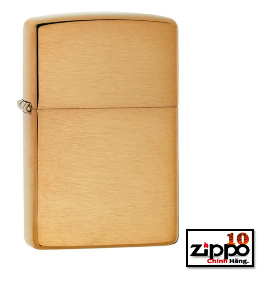 Bật lửa Zippo 204B Brushed Brass Solid- Chính hãng 100%