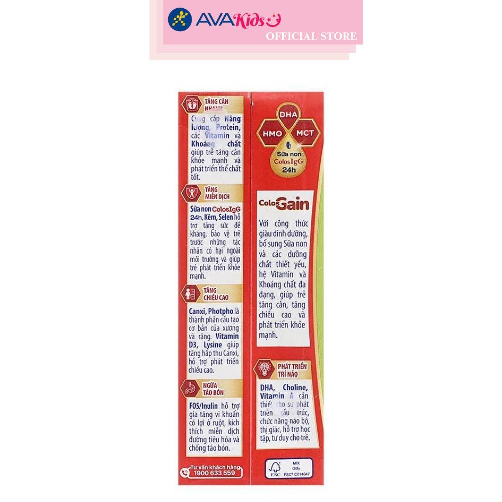 Lốc 4 hộp sữa pha sẵn Colos Gain hương vani 180 ml (từ 1 tuổi)