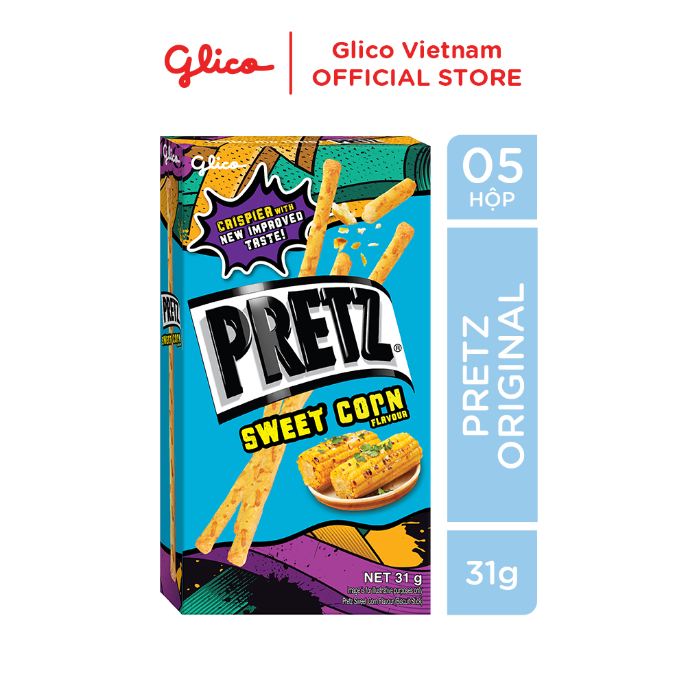 Bánh que nướng giòn vị bắp GLICO Pretz Sweet Corn Flavour