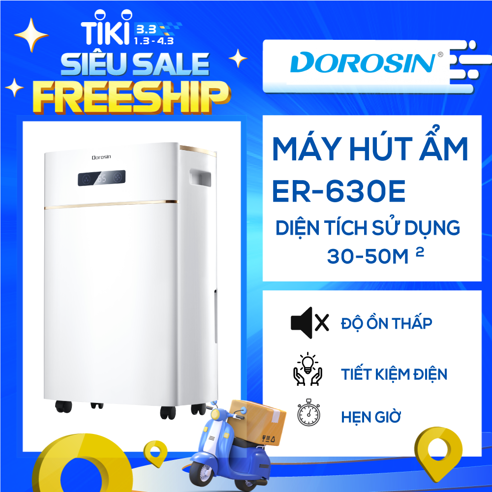 Máy hút ẩm gia dụng chính hãng Dorosin 630E /Công suất hút ẩm 30 lít /ngày/ Cảm ứng điện tử thông minh