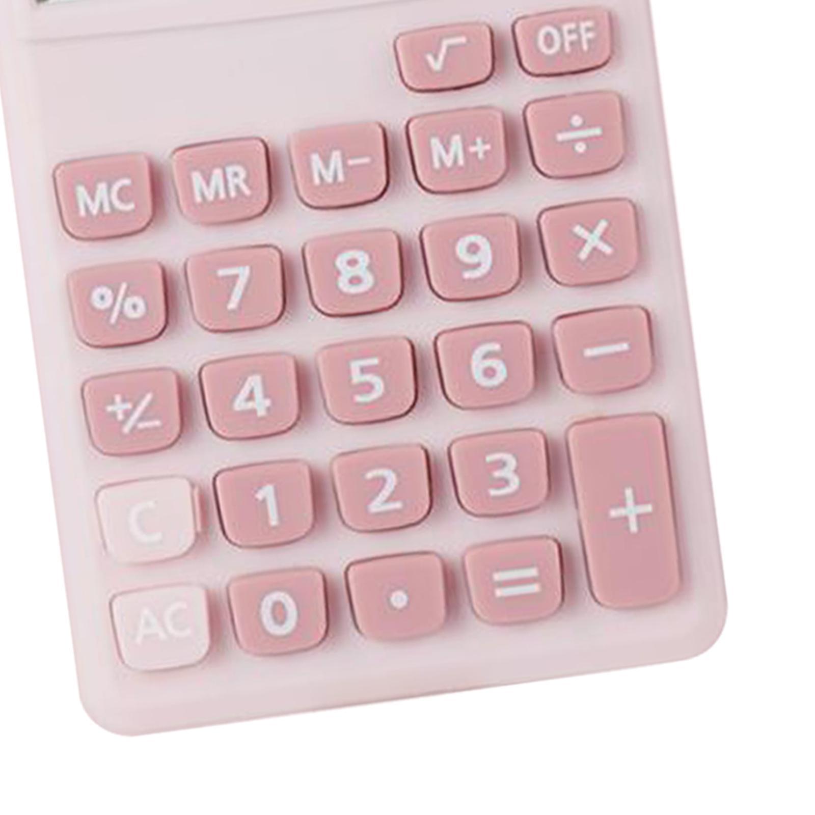 Portable Mini 8 Digit Calculator LCD Display Sensitive Button for Pink