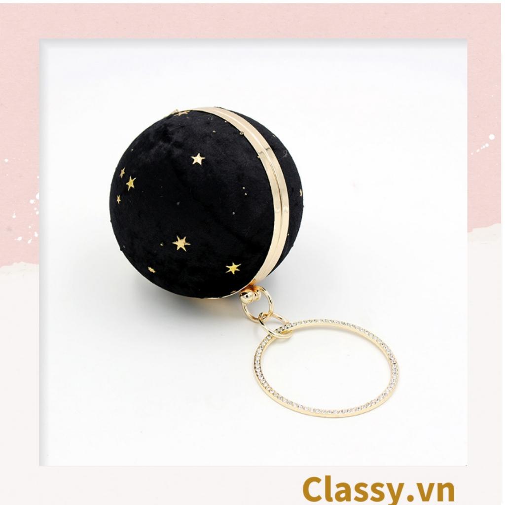 Clutch Classy tròn cầm tay ánh sao nhiều màu thời trang thời thượng dành cho nữ T1191