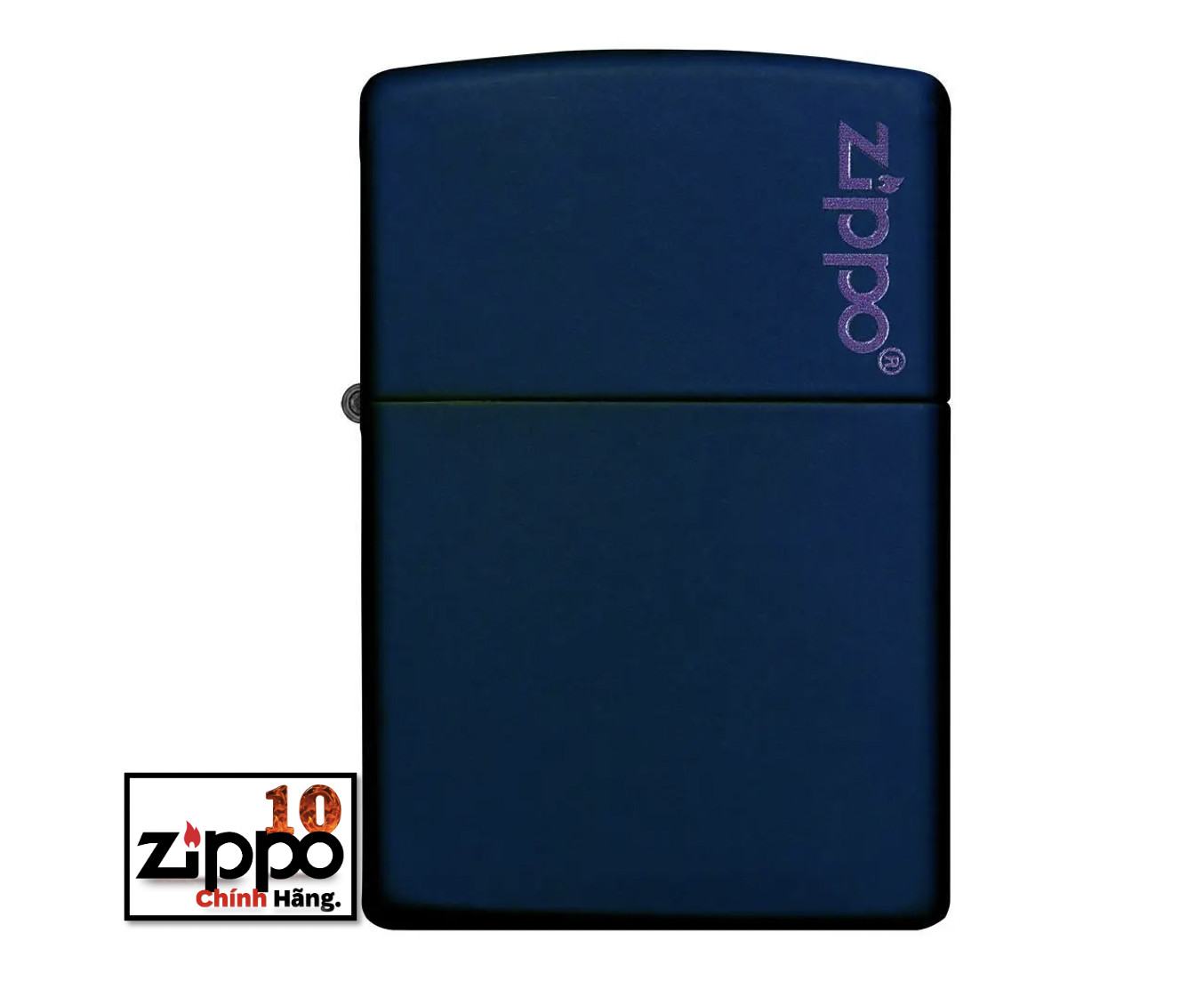 Bật lửa Zippo (sơn tĩnh điện) 239ZL Classic Navy Matte Zippo Logo - Chính hãng 100%