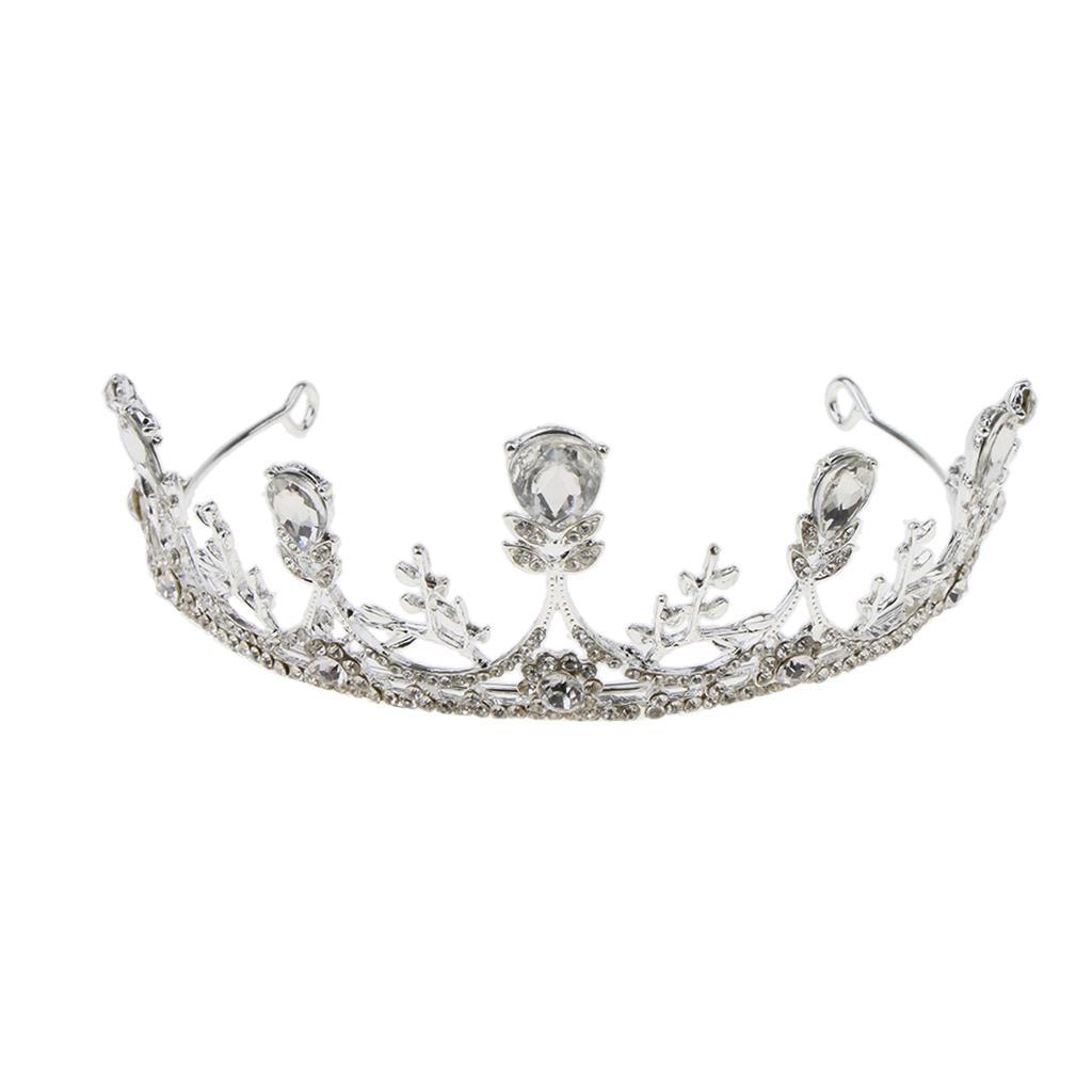 Elegant Rhinestone Leaves Tiara Crown Headband Wedding Birthday Party Tiara