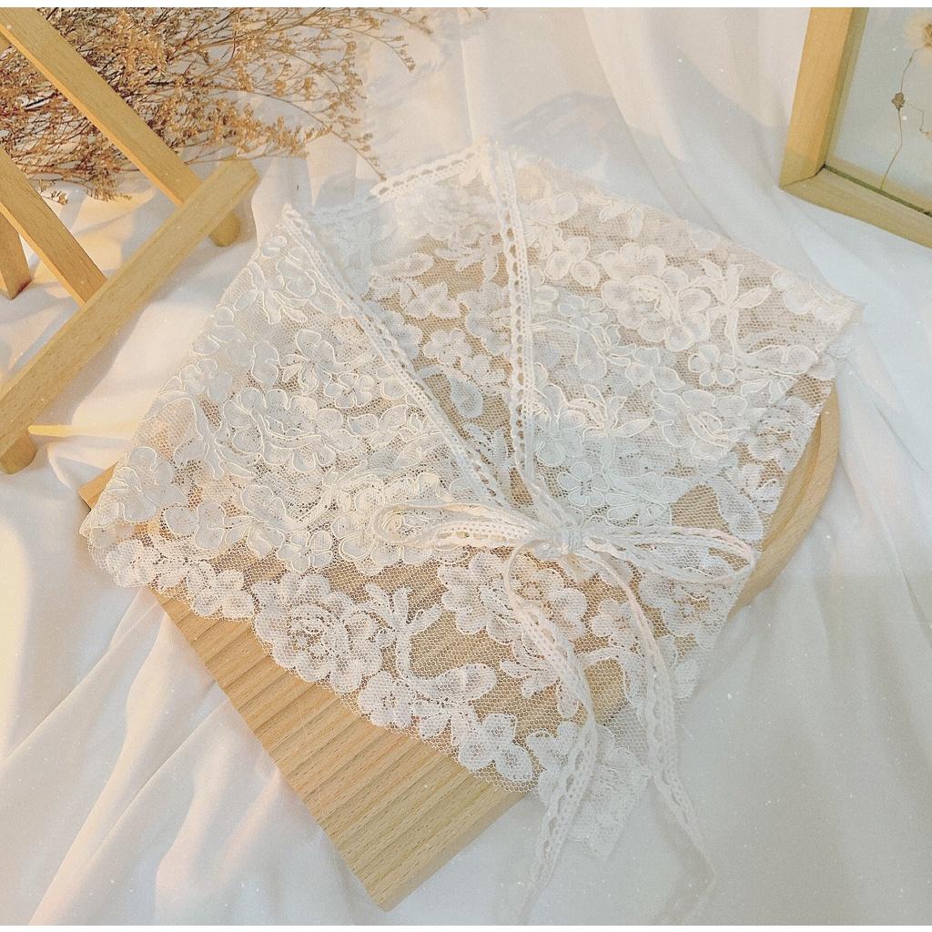 Khăn Ren Wedding Bandana Premium Bandana Bridal Bandana Tiemmaykeokeo