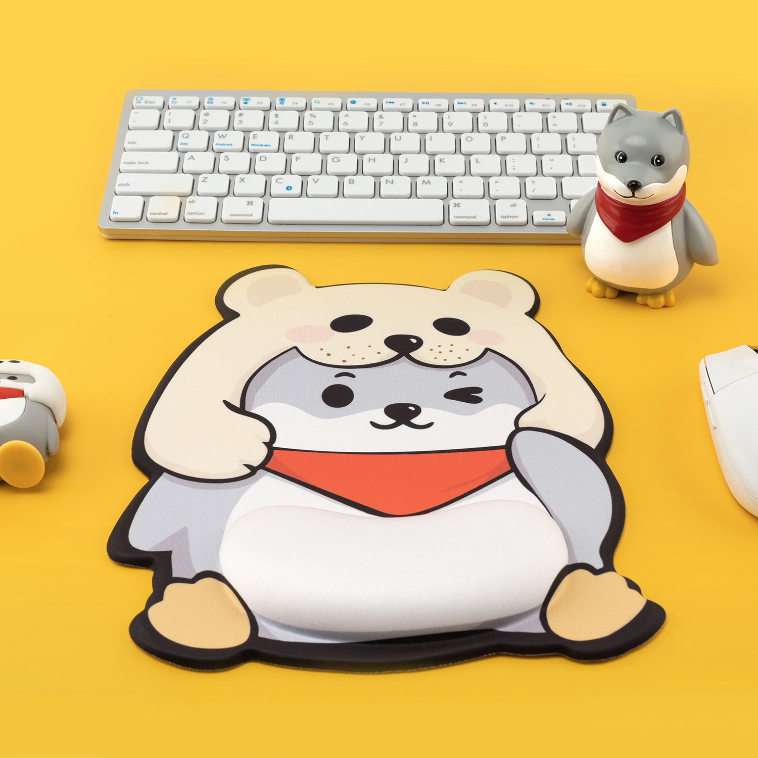 Miếng Lót Chuột Có Đệm 3D Chống Đau Cổ Tay Mouse Pad Star Molly Câu Cá/ Gấu Trúc Đội Nón Heo/ Chó Đội nón Gấu_ Hàng Chính Hãng