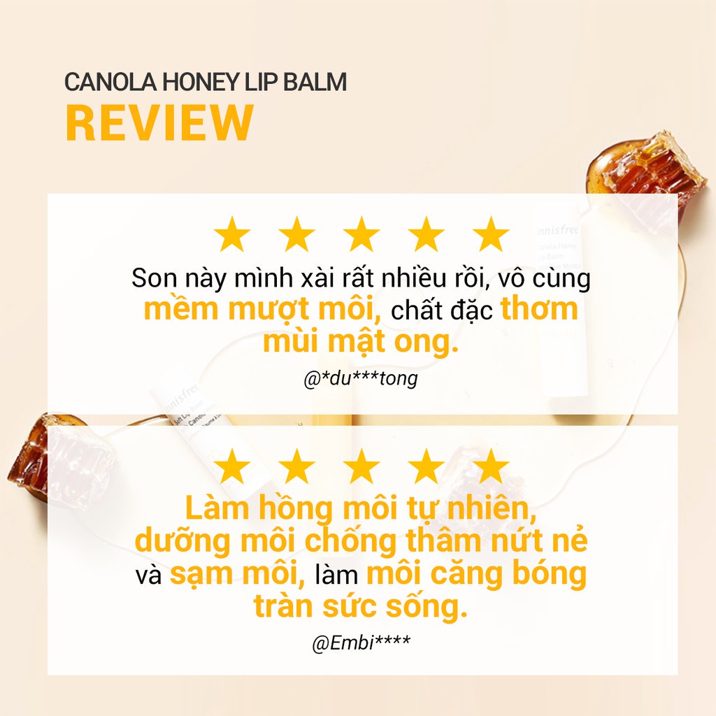 Son dưỡng ẩm không màu INNISFREE Canola Honey Lip Balm 3.5g