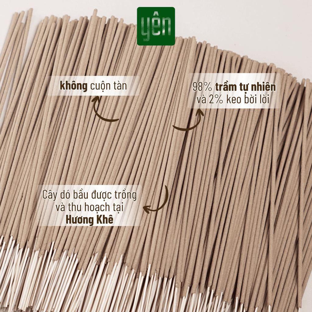 Nhang Trầm Hương Yên Loại Tuệ 23-30cm Hộp 100 thanh Sạch Tự Nhiên Ít Khói Dùng Thờ Cúng Xông Thơm - Nhang Trầm 23cm