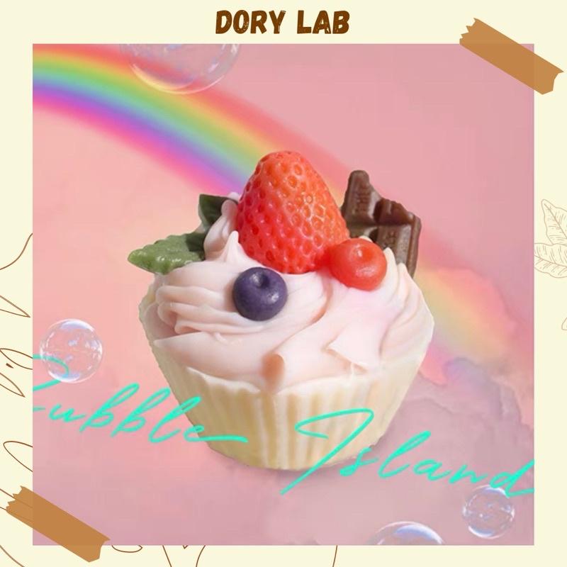 Nến Thơm Bánh Cupcake Dâu Tây Handmade, Phụ Kiện Decor - Dory Lab