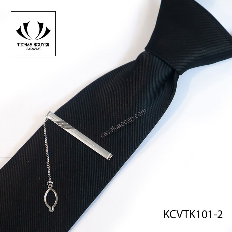 kẹp cà vạt nam, cài cà vạt, thanh cài cà vạt - Kẹp cà vạt vàng trắng KCVTK101